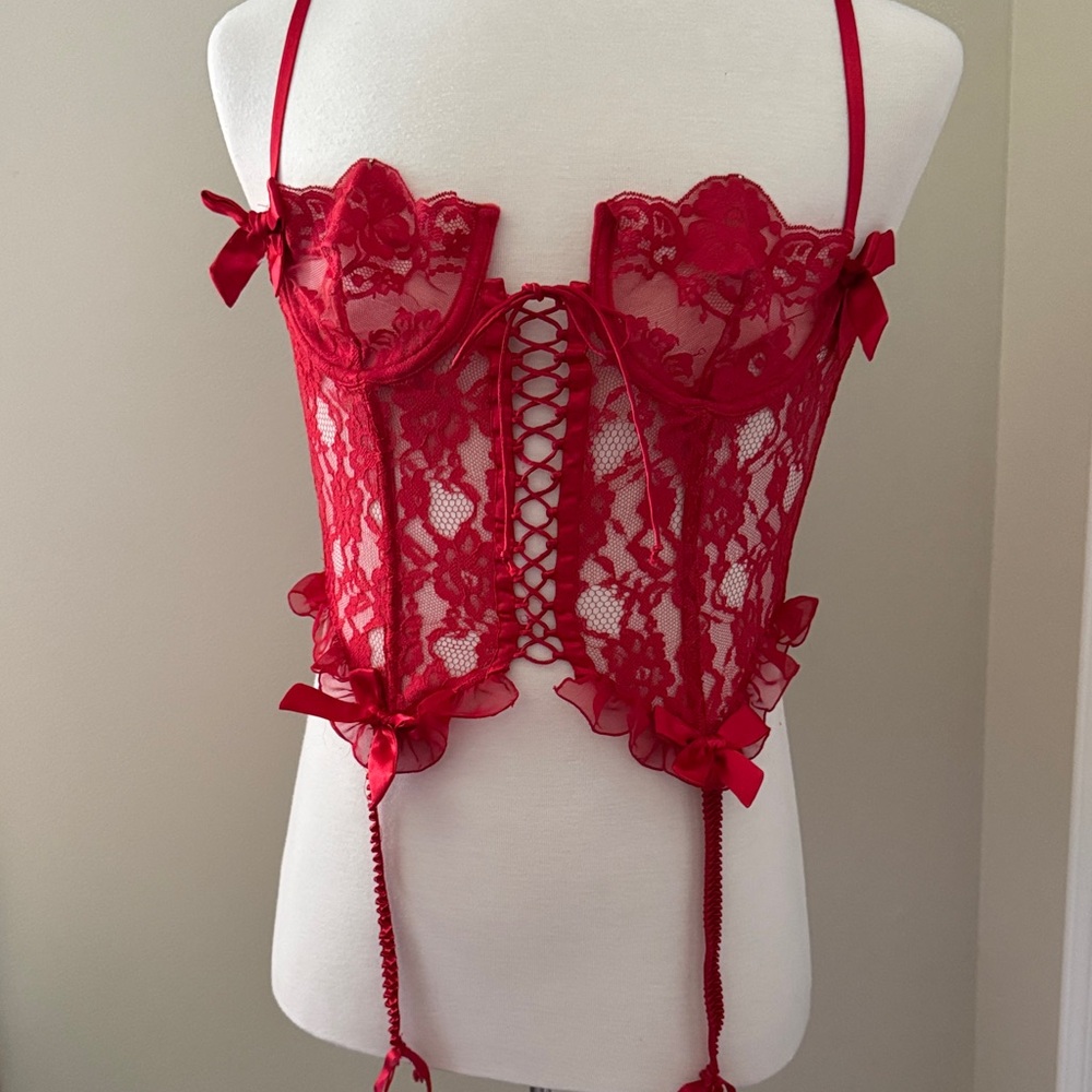 VTG Victoria’s Secret Gold Label Corset Bustier with Garters